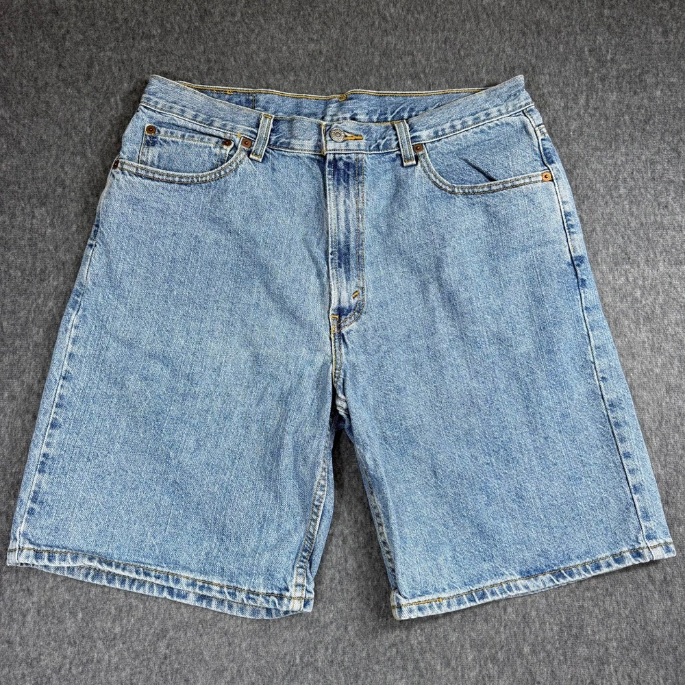 Levi's 550 Shorts Mens 36 Blue Relaxed Fit Mid Wash Cotton Jorts Denim‎